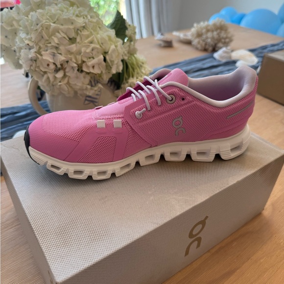 On Women's Pink Athletic Shoes - Picture 2 of 3